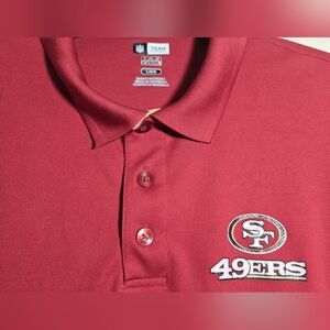 Mens NFL 49ers Polo Shirt - Red And Gold